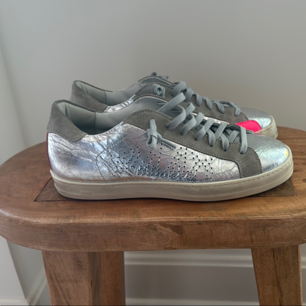 P448 Silver and Gray Athletic Shoes